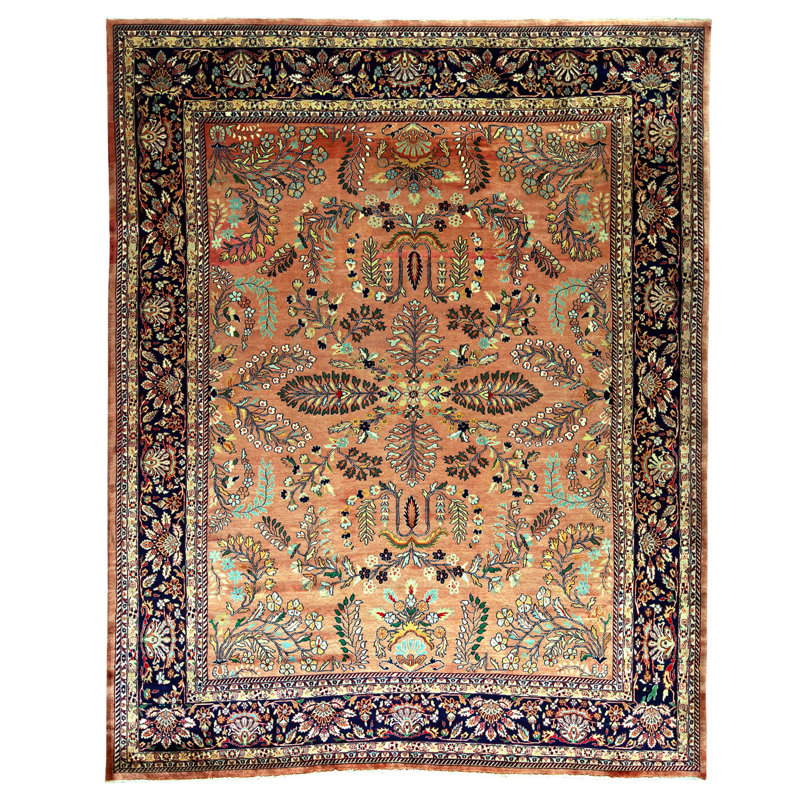 Tapis rectangulaire en laine noué à la main