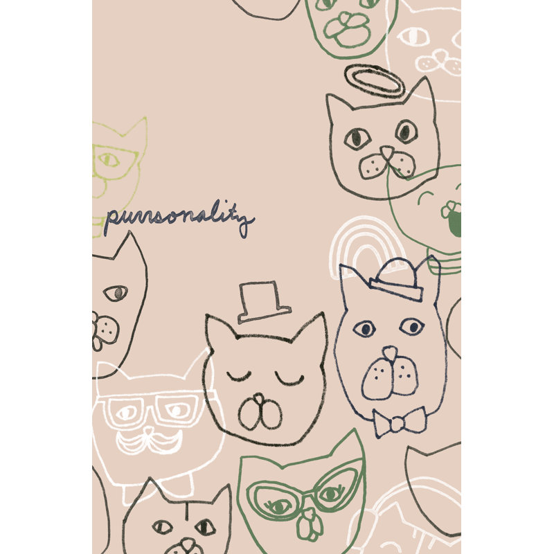 Cattitude II by June Erica Vess - Print on Canvas, 122cm H x 81cm W, Wrapped Canvas