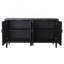 Buffet moderne noir avec détails cloutés décoratifs, solution de rangement élégante pour la salle à manger et le salon