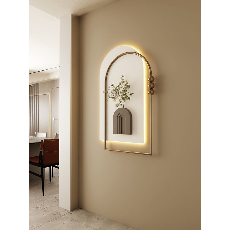Décoration murale arche en métal crème, H 31,89 po x l 19,69 po x P 1,97 po