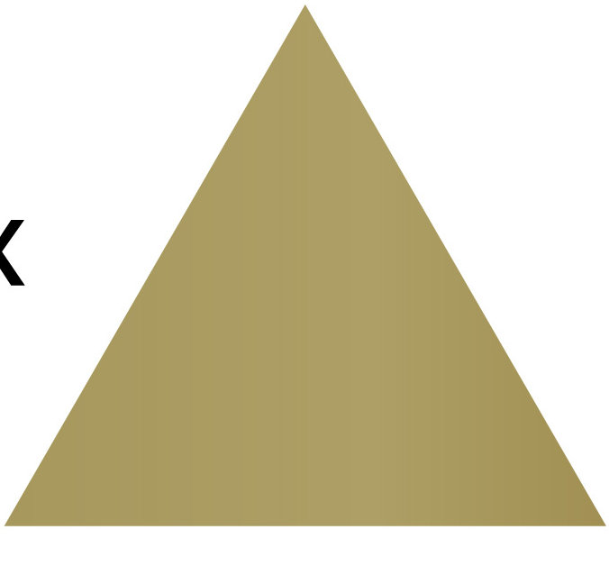 Décalcomanie murale motif triangle, H 8 po x l 8 po x P 0,01 po, Or