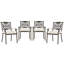  Ensemble de salle à manger d'extérieur pour patio 5 pièces avec table ronde à carreaux de 48 po et 4 chaises en fonte d'aluminium-1588974397