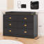 Commode 6 tiroirs, commode à langer avec plateau à langer, commode à langer pour bébé avec prises de courant, matelas à langer et plateau amovible-1272490022