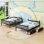 Lit superposé convertible en bois avec tiroirs de rangement et barrières de sécurité-314058100-314058103