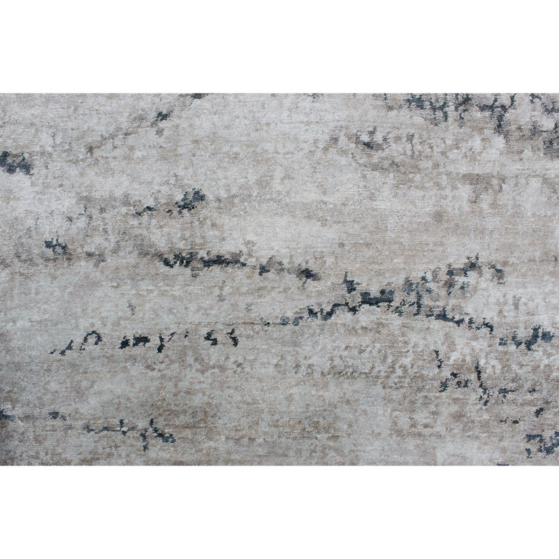 Tapis gris clair et bleu noué à la main de haute qualité, Rectangulaire 2 pi x 3 pi
