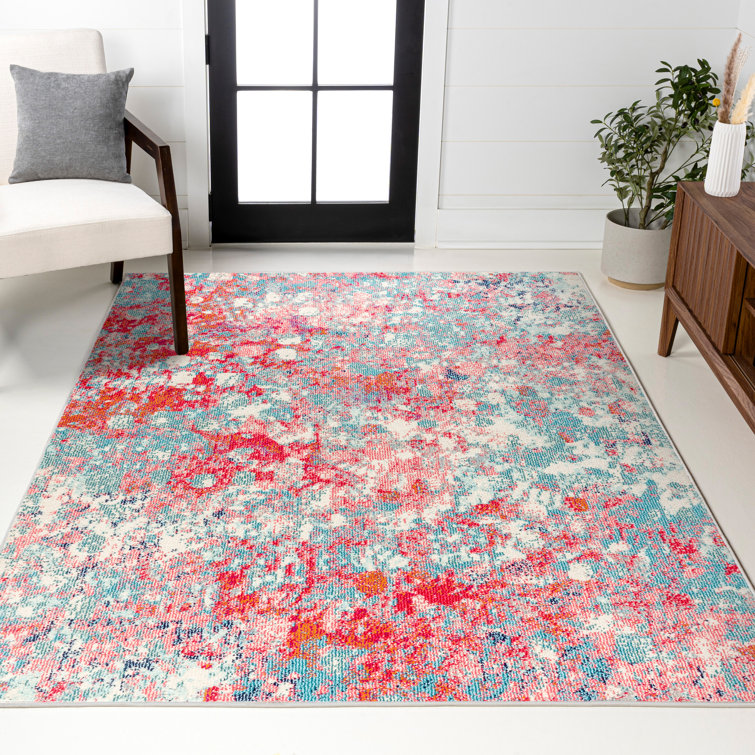 Tapis bleu / rouge Lasley Contemporary