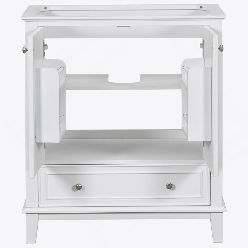 Meuble-lavabo de salle de bain sans lavabo, base seulement, armoire de salle de bain multifonctionnelle, Blanc
