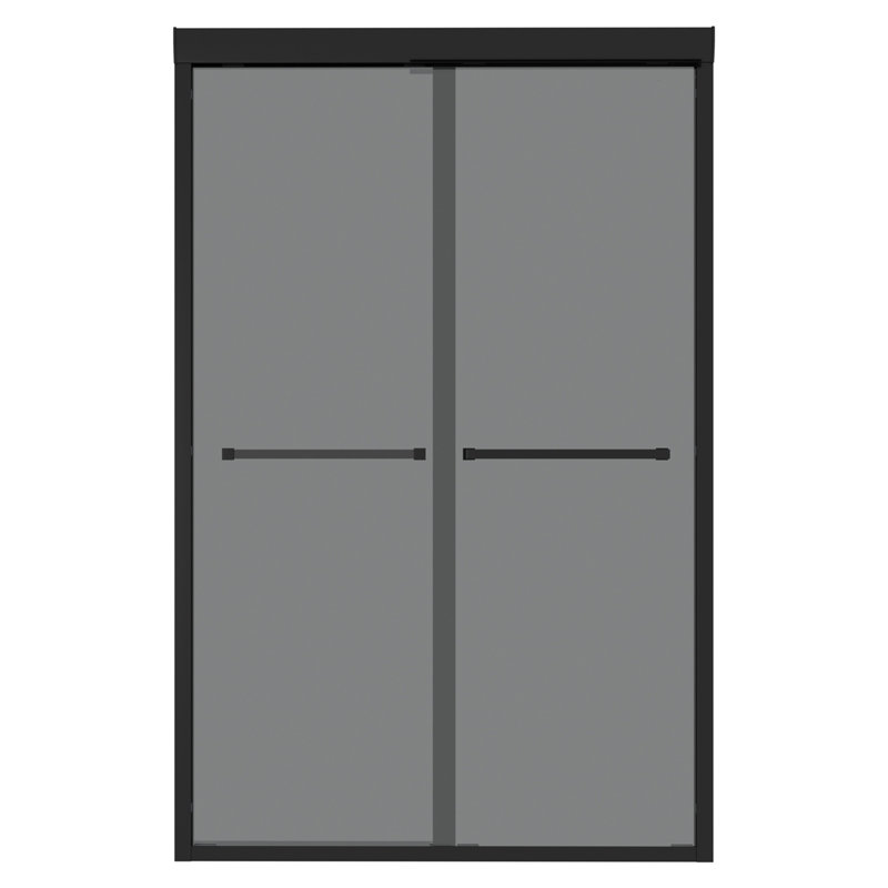 Porte de douche coulissante double en verre trempé de 48 mm x H 76 po H 8 po avec cadre en acier inoxydable 304