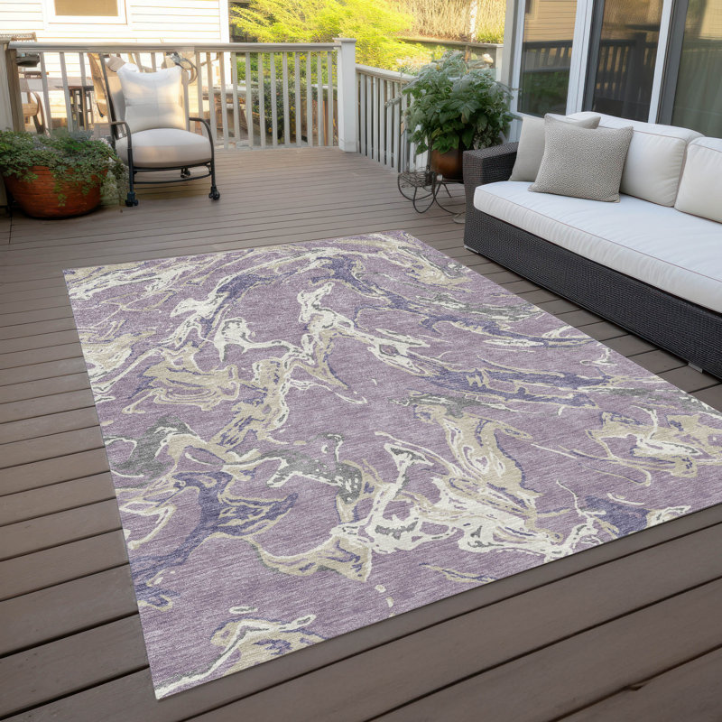 Lani Purple Washable Indoor-Outdoor Rug - , 9' x 12'