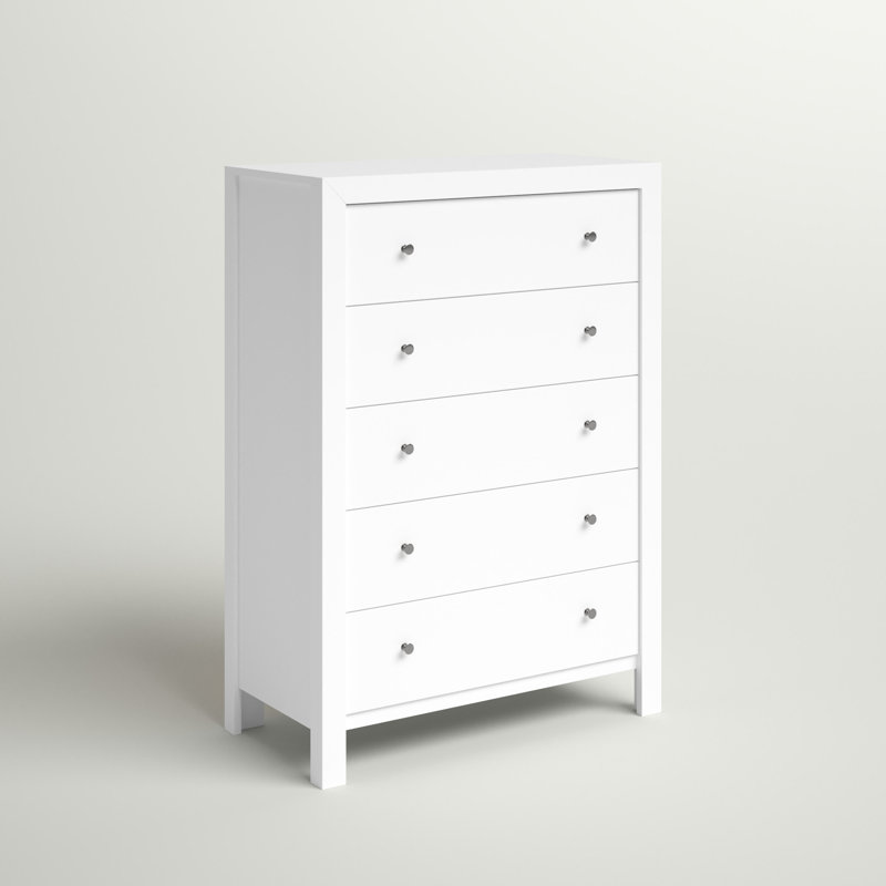 Baer 34'' W 5 - Drawer Dresser, White