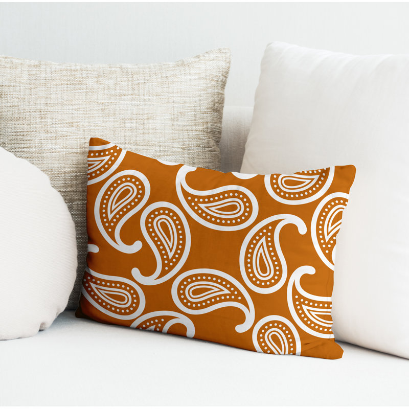 Polyester / Mélange de polyester Housse de coussin rectangulaire intérieure / extérieure lombaire et insert, Orange