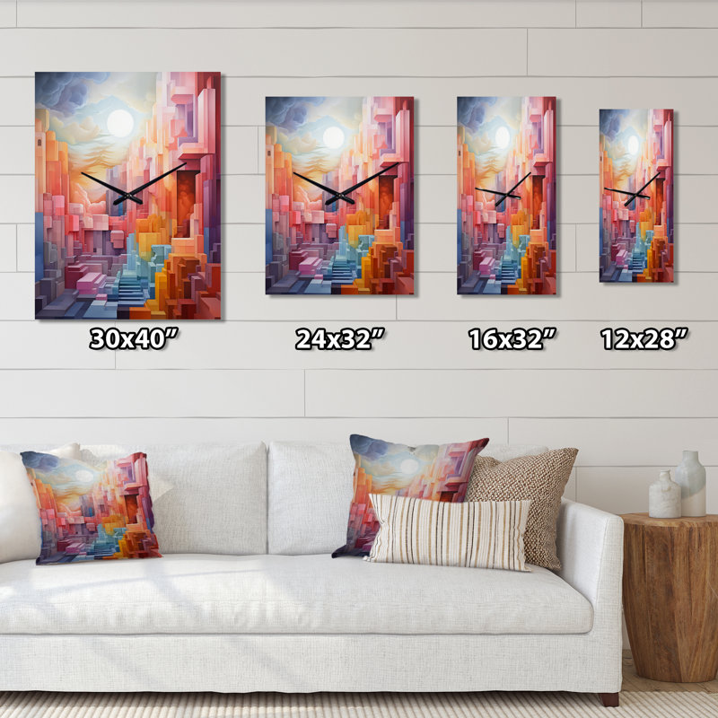 Aydrianna - Horloge murale arc-en-ciel moderne, Grand
