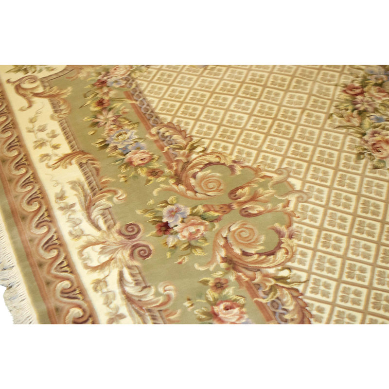 Handmade Silk and Wool Area Rug