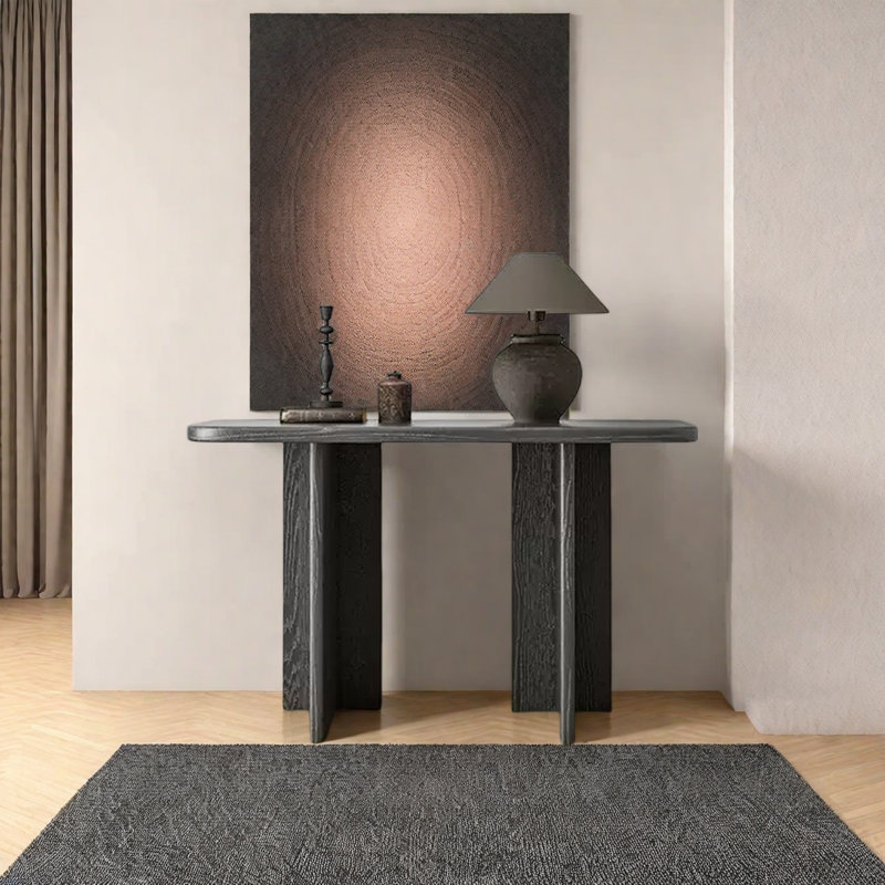 Retro Minimalist Art Solid Wood Console Table, 29.53" H x 39.37" W x 11.81" D