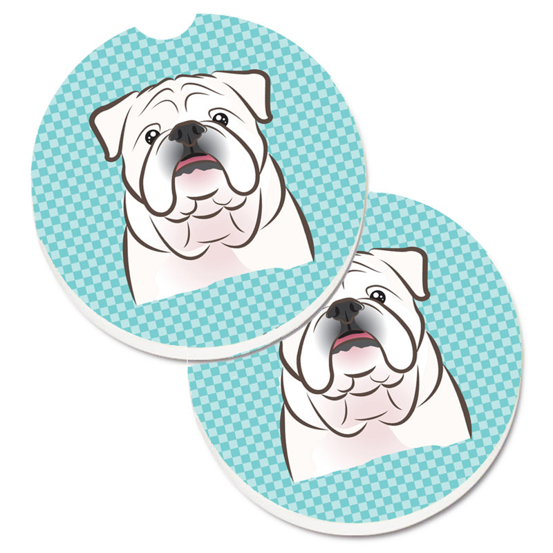 Sous-verre Retriever, Bleu, Bouledogue anglais blanc