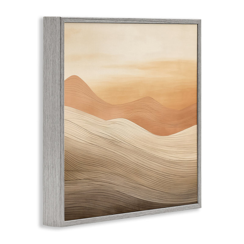  Ombre Desert Dunes Grey Framed Giclee Art by Irena Orlov, H 24 po x l 24 po, Estampe numérique Farmhouse