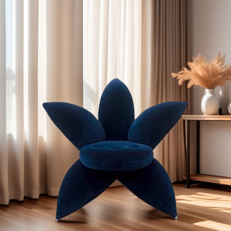 Luxury Creative Flower-shaped Leisure Chair., Midnight Blue