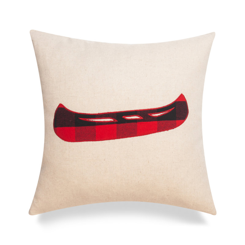 Housse de coussin My Cottage Living, Noir / rouge