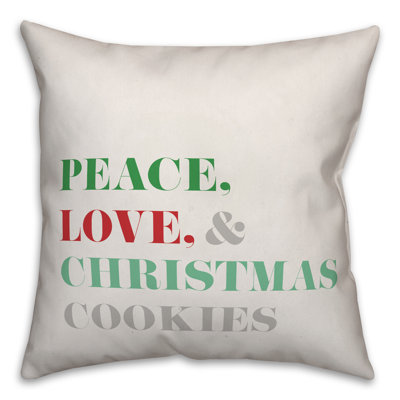  Coussin décoratif Peace Love and Christmas Cookies