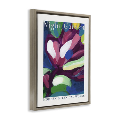  «Night Garden», art mural encadré flottant abstrait par June Erica Vess
