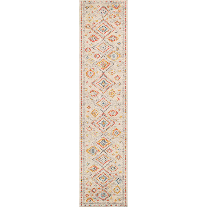Handmade Red Synthetic Southwestern Runner Rug 2'4" x 6'