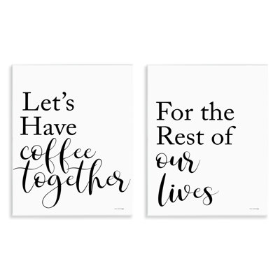 Ensemble romantique de 2 plaques murales "Romantic Coffee Together" par Yass Naffas Designs