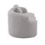 Canapé d'angle gris incurvé avec accoudoirs ronds, 2 places, compression, pour toutes les pièces, sans montage, entretien facile, soutien ergonomique, confort optimal, idéal pour le salon ou le bureau.