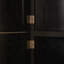 Armoire de rangement noire à 4 niveaux avec 4 portes et 8 portes, armoire-étagère de style campagnard pour la cuisine du salon