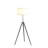 64" - 47" In Mid-Century Adjustable Tripod Chrome/Silver Metal Floor Lamp