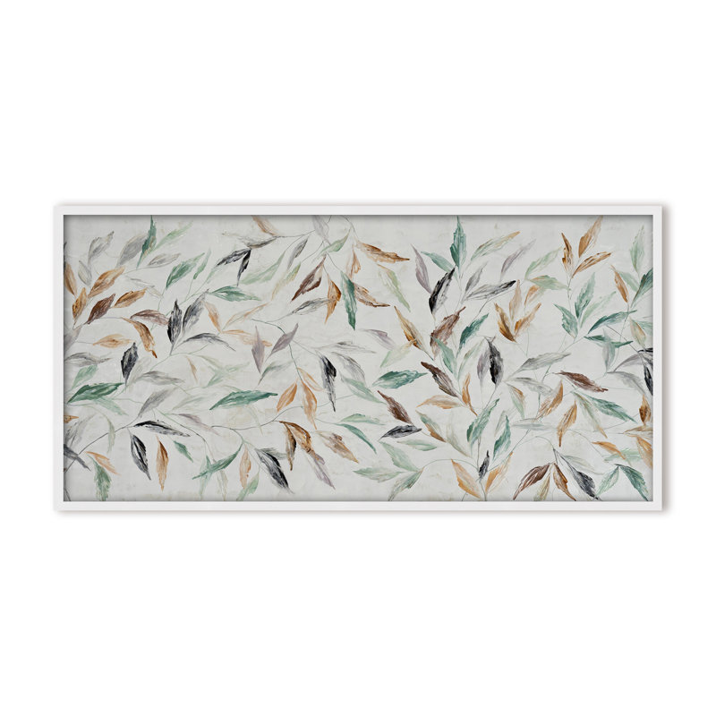 Nature Inspired "Kaleidoscope Fall" Canvas Wall Art By , 8" H x 16" W, Framed Matted Print, Black
