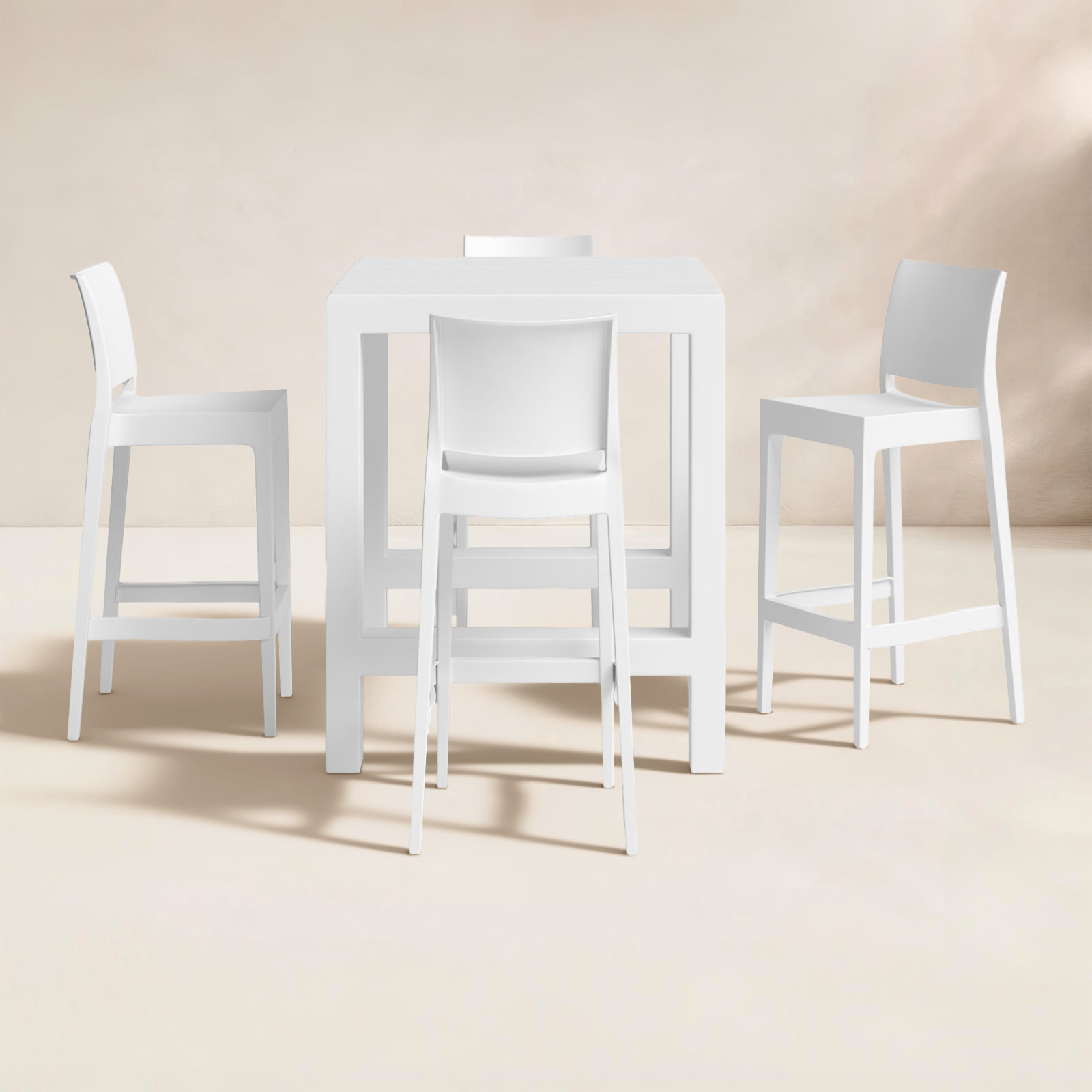Farrah 39" Patio Dining Set, White