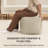 Marta 20" Cream Checkered Upholstered Pouf Ottoman-117292677