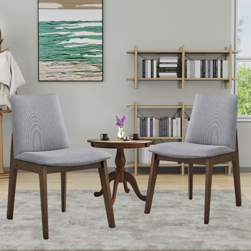Set Of 2 Side Chairs With Walnut Finish