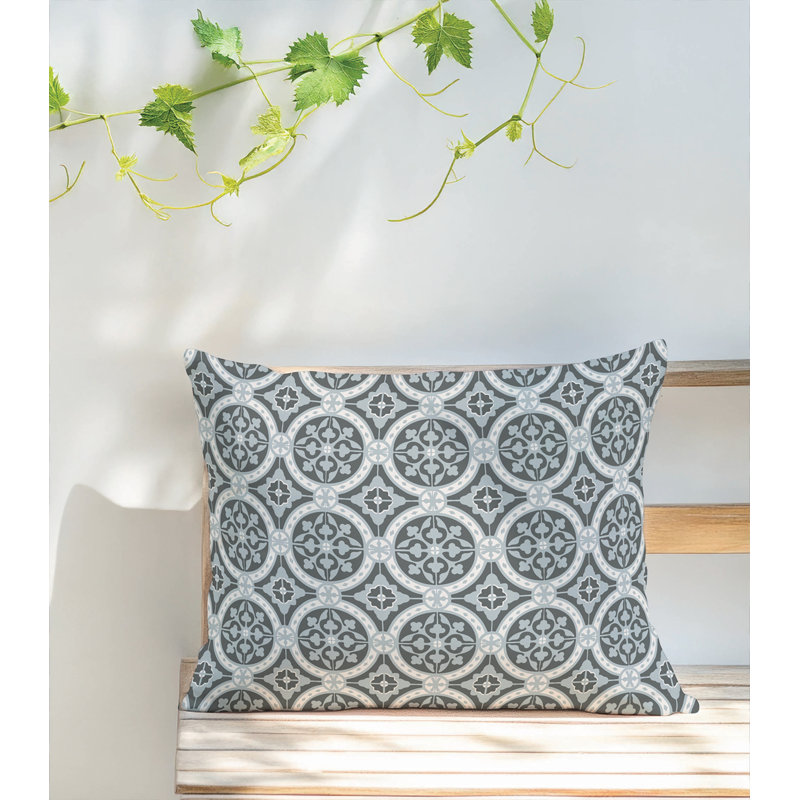 Coussin extérieur Aleah, Motif géométrique gris anthracite