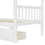 Lit simple en bois avec tiroirs, blanc