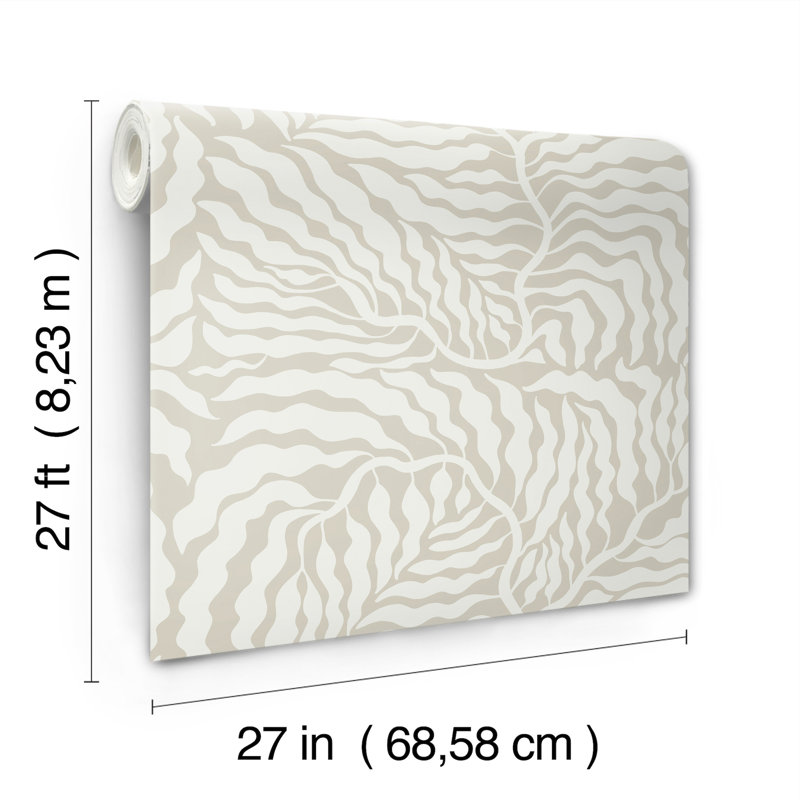 Fern Fronds Wallpaper, Beige