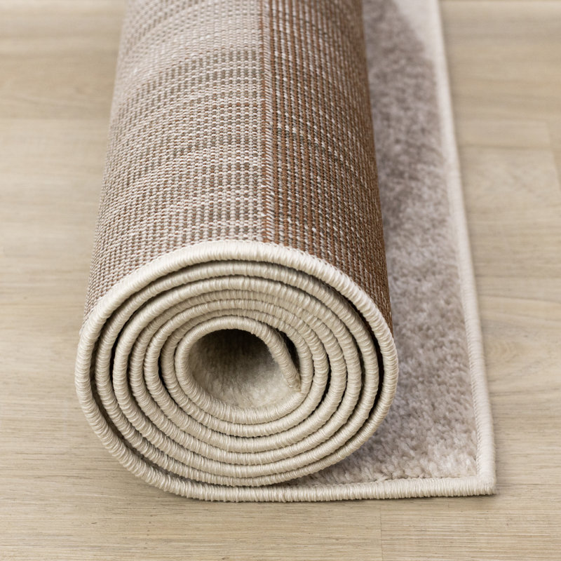 Tapis d'intérieur brun à poils courts Mentko, Rectangle 5 pi 3 po x 7 pi 7 po
