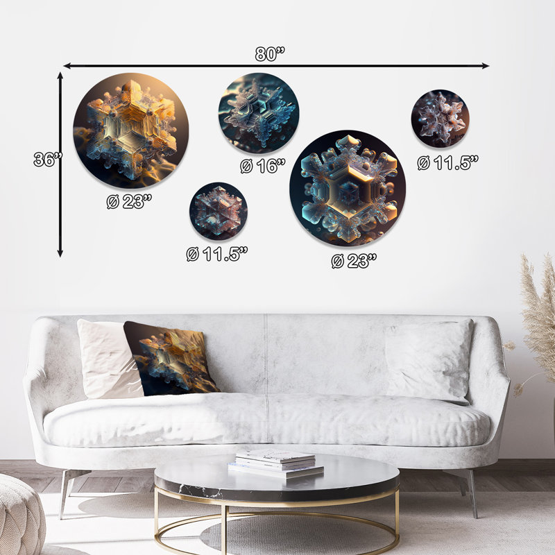 Benevolence Water Crystal I - Modern Geometric Metal Wall Décor