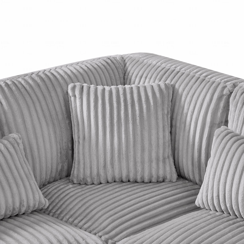 Canapé modulaire Basic, Velours côtelé gris