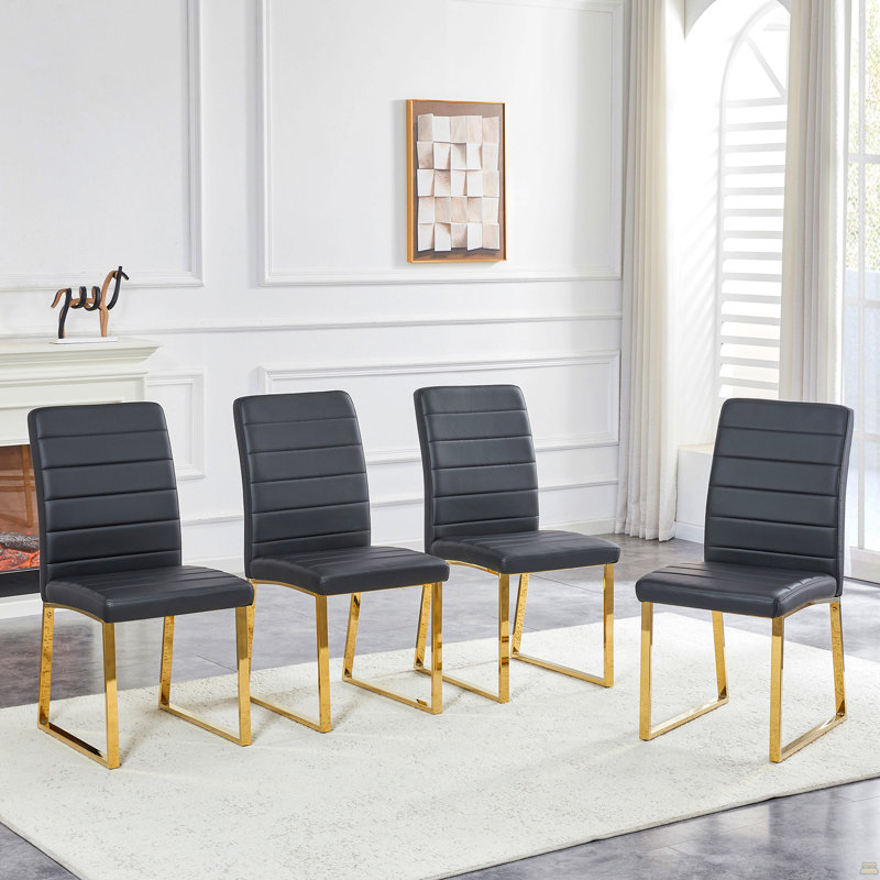 Ensemble de 4 chaises robustes, 4, Noir