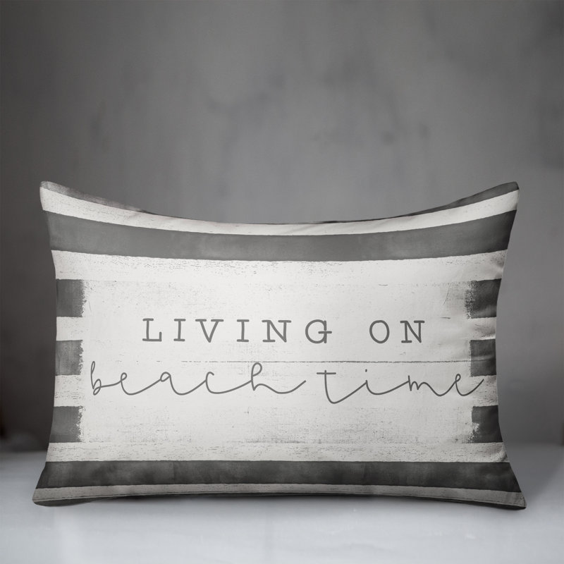  Housse et insert de coussin rectangulaire Beach Time, Gris