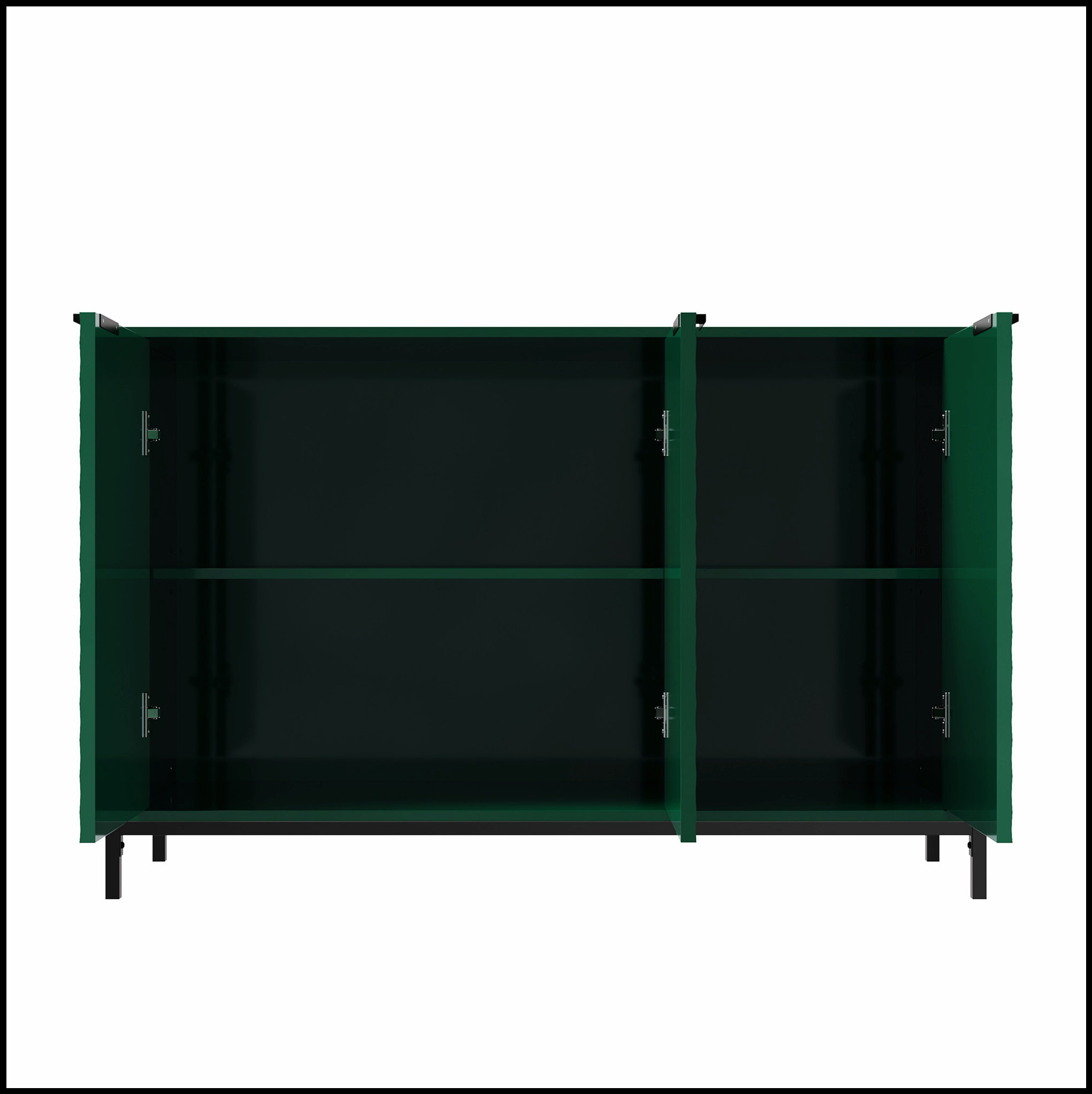 Wrought Studio™ Modern Green High Gloss 3-Door Cabinet -Buffet ...