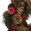 Christmas Hanging Wreath Large - Festive Pine Cone Display with Red Berries-2114837402