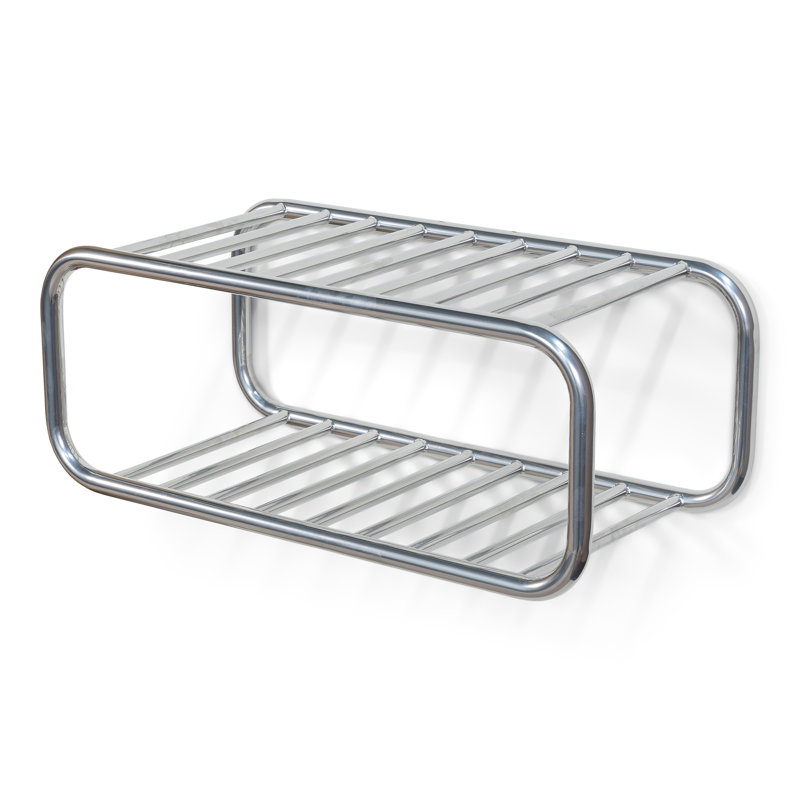 Retro 4 Pair Shoe Rack, Silver