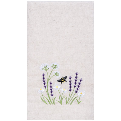 Serviette essuie-mains brodée Lavender & Bee Garden