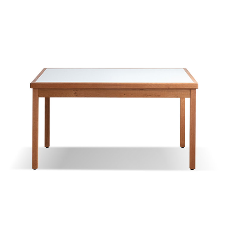 Blanc / brun pierre rectangulaire + table de salle à manger papillon en bois massif, H 29,53 po x L 53,15 po x l 35,43 po