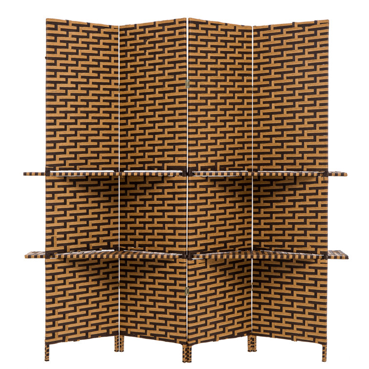 Pohl 70 W x 70.5 H 4 - Panel Bamboo/Rattan Folding Room Divider Bay Isle Home