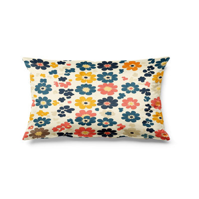 Patchwork Cushion - Country Farmhouse Colorful Summer Daisy'S Printed Throw Pillow