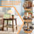 Boho 23" Mid-Century Side Table with Woven Shelf, Storage, Perfect for Living Room, Couch, Patio, Home Office, Bedside-1571569738