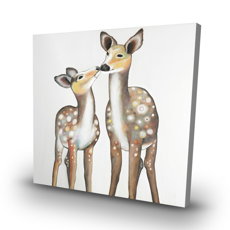 Deer with its fawn - 32"x32" art on canvas